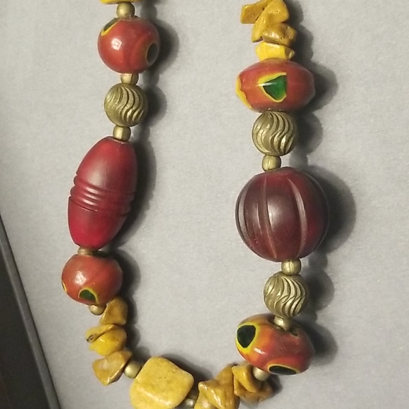 Multi-stoned beaded long necklace - Picture 5 of 8